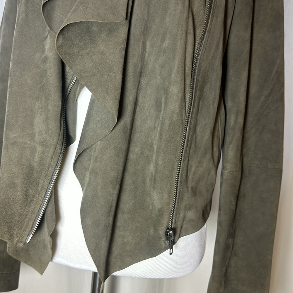 100% Suede Army Green Jacket - Picture 4 of 8
